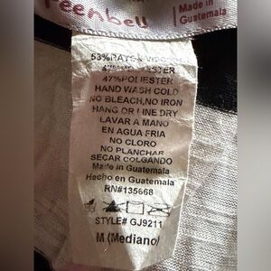 Teenbell Black and White Striped Blouse Cardigan Size M